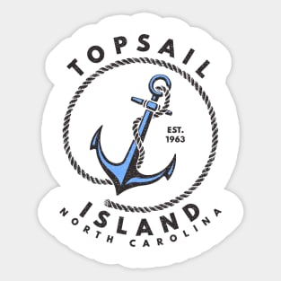 Vintage Anchor and Rope for Traveling to Topsail Island, North Carolina Sticker